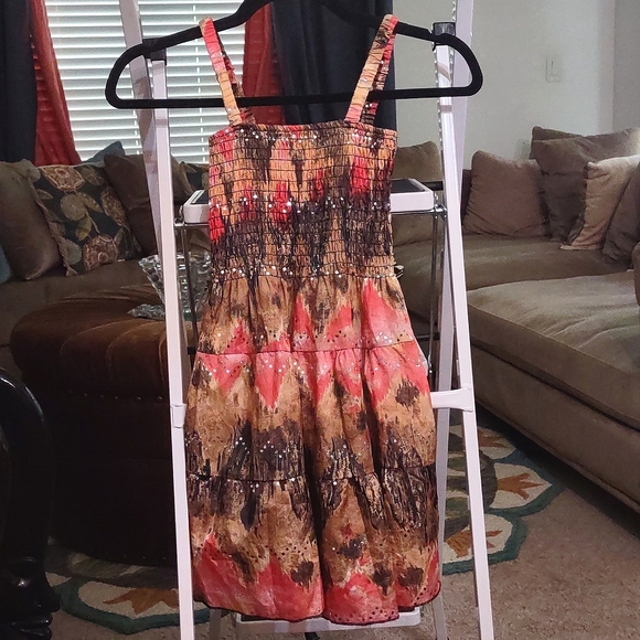 2 Strap Dress or Top w Sequence Dot Pattern (Multicolored) - Picture 1 of 14